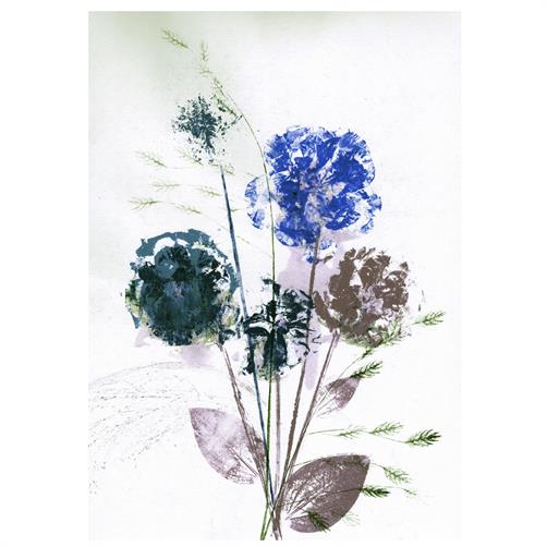 A5 art print flower bouquet blue fra Pernille Folcarelli