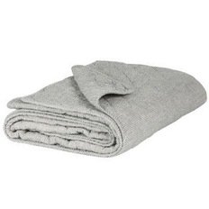 Ib Laursen Quilt tæppe med mørke grå striber 