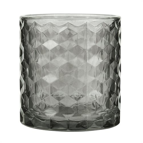 Glas t/fyrfadslys grå H7,5xØ7 Ib Laursen 