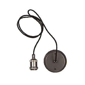 Broste loftslampe poleret zink med sort ledning.
