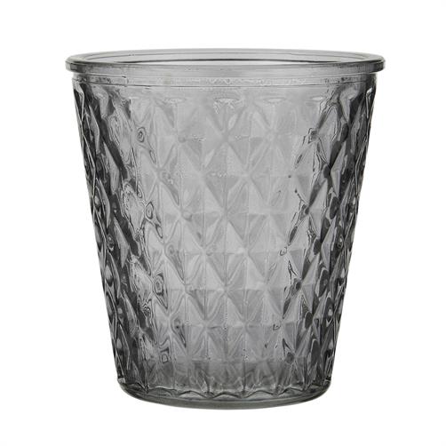 Glas t/fyrfadslys grå H10,5xØ9,5cm Ib Laursen 