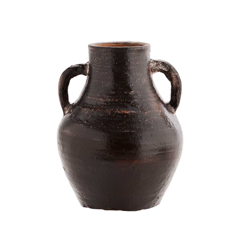 Vase i ler med håndtag 17x22 cm fra Madam Stoltz 