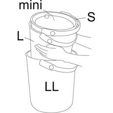 Omnioutil spand 20 Liter med låg kan nemt stables med de andre størrelser