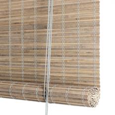Rullegardin i grå bejdset heldækkende bambus med 98% soldæmpning  fra Color&Co