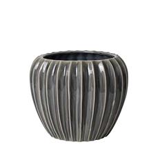 Blomsterkrukke 'WIDE' i keramik i grå Dia26,5cmxH22cm fra Broste Cph