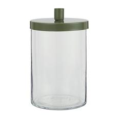 Stage glas t/kertelys med grønt metallåg H15,5cm fra Ib Laursen